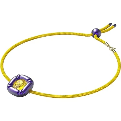 Image of Swarovski Dulcis necklace, Cushion cut crystals, Purple