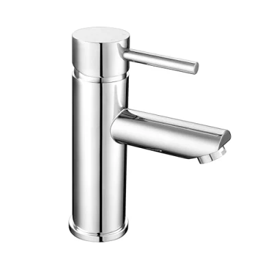 Image of Nuie FJ318 Series Two ǀ Modern Bathroom Round Mono Basin Mixer Tap with Push Button Waste, 52 x 150 131mm, Chrome