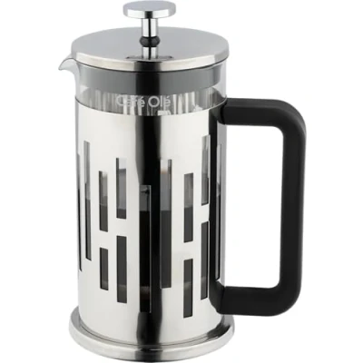 Image of Café Olé Graphico 600 ml Cafetière French Press Coffee Maker, 5 Cup (2 Mug), Silver