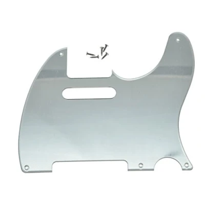 Image of KAISH American Vintage 5 Hole Tele Pickguard TL Guitar Pick Guard Scratch Plate for Tele/Telecaster Silver Mirror 1 Ply