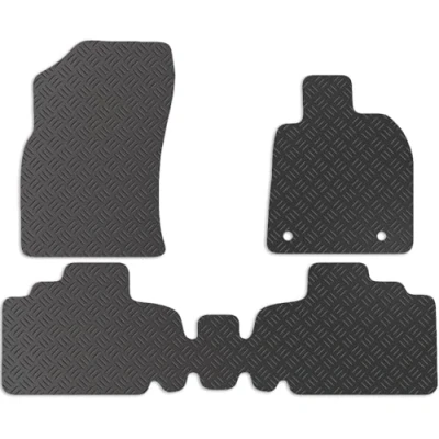 Image of Carsio Rubber Car Mats For Toyota Camry 2019+ Onwards Tailored Fit Floor Mat Set Complete Accessory Black Custom Fitted All Weather &amp; Heavy Duty, Anti Slip Backing with Clips