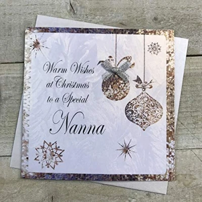 Image of WHITE Cotton Cards C4 NNA&quot;&quot;to a Special Nanna&quot;&quot; Handmade Christmas Card&quot;