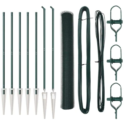 Image of vidaXL Hexagon Fence Green 1.4x10 m Steel
