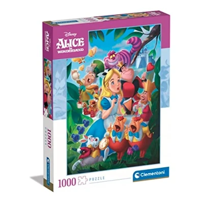 Image of Clementoni 39673 Disney Alice in Wonderland 1000 Pieces Adult Puzzles, Made Italy, Multi Coloured