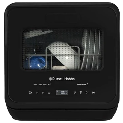 Image of Russell Hobbs RH2TTDW101B, 2 Place Setting Table Top Dishwasher in Black