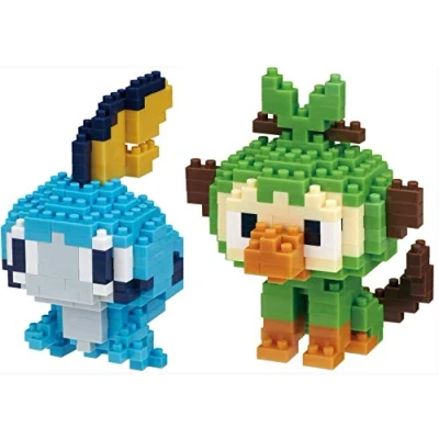 Image of Nanoblocks 2 Set Bundle Grookey and Sobble (Sarunori Messon in Japan) Adjustable Pokemon Characters (Japan Import)