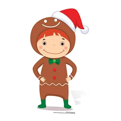 Image of Star Cutouts Ltd SC986 Mini Gingerbread Boy Cardboard Cutout/Stand Up/Standee Perfect for Kids Christmas Schools, Churches, Parties and Events Height 83cm, Multicolour