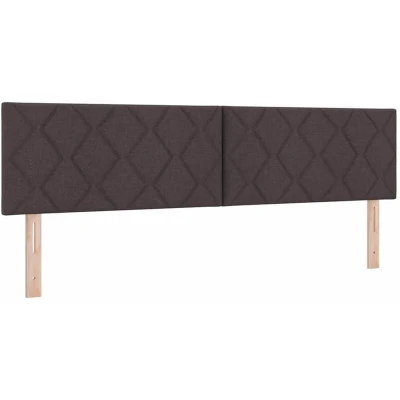 Image of vidaXL Headboard Diamond Blocks Design Dark Brown 180 cm Fabric