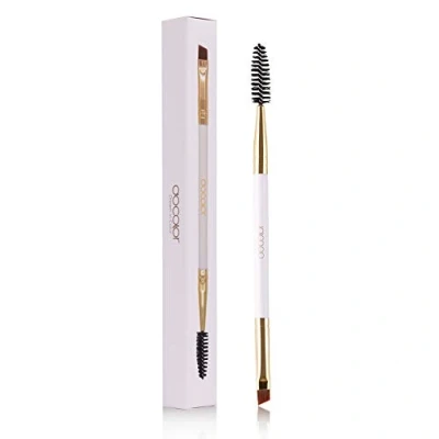 Image of Docolor Eyebrow Brush Duo Spoolie 1Pc Professional Angled Eye Brow Perfect for Lining and Shaping Brows, Brows or Lashes White