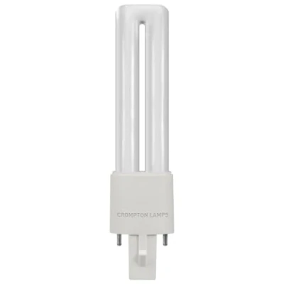 Image of Crompton Lamps LED PLS 3W G23 Single Turn S Type Direct to Mains (7W Equivalent) 3000K Warm White Opal 360lm 2 Pin Push Fit Light Bulb