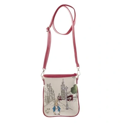 Image of Signare Tapestry Victorian Peter Rabbit in London Travel Wallet Shoulder Handbag with Adjustable &amp; Removable Strap