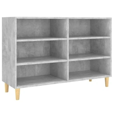 Image of vidaXL Sideboard Chipboard Side Book Storage Cabinet Standing Shelf Cupboard Locker Home Organiser Living Room Bedroom Furniture Concrete Grey