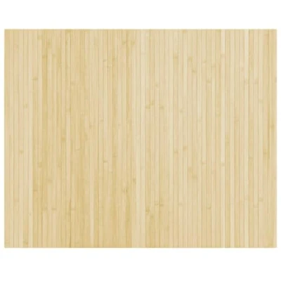 Image of vidaXL Bamboo Area Rug 80x100 cm Durable, Water Resistant Rectangular Mat for Living Room with Anti Slip Backing Neutral Beige