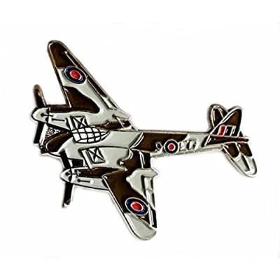 Image of Metal Enamel Pin Badge WW2 de Havilland Mosquito RAF Military Royal Air Force Aeroplane Airplane plane aircraft
