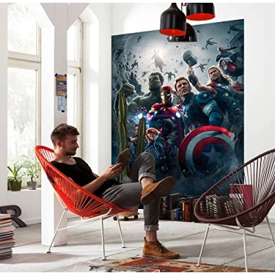 Image of Komar Marvel Photo Wallpaper Avengers Age of Ultron Movie Poster Size 184 x 254 cm, 4 Pieces, Colourful Wallpaper, Children&#039;s Room, Teenager&#039;s Superhero