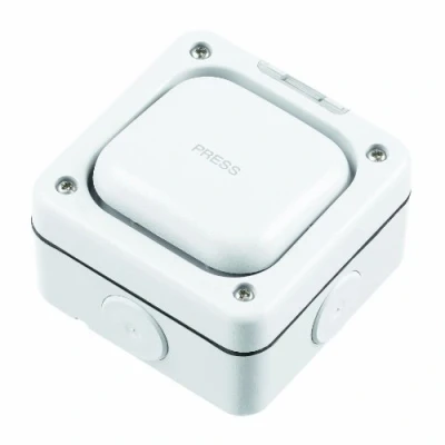 Image of MK Masterseal Plus K56409WHI 20 amp 1 Gang Double Pole Way (Press Switch)