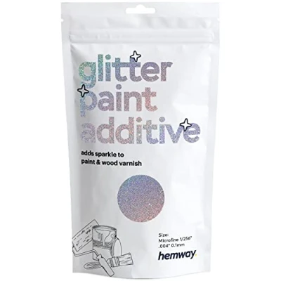 Image of Glitter Paint for Walls Silver Holographic Additive Emulsion Latex Acrylic Sparkles Microfine Interior Painting 100g / 3.5oz