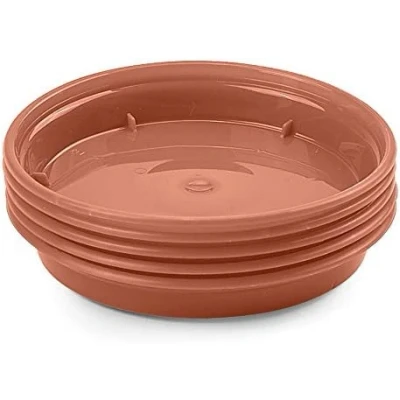 Image of Saucer for Garden Pot Durable Easy To Use Trays Indoor/Outdoor Plants Surface Protection Household (7.5cm 10cm Set of 5, Terracotta)