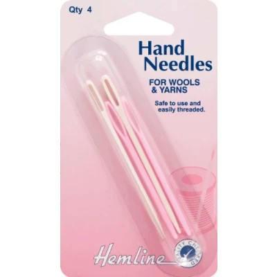 Image of Hemline H211.A Plastic Wool Hand Sewing Needles 2 Sizes Pack Of 4