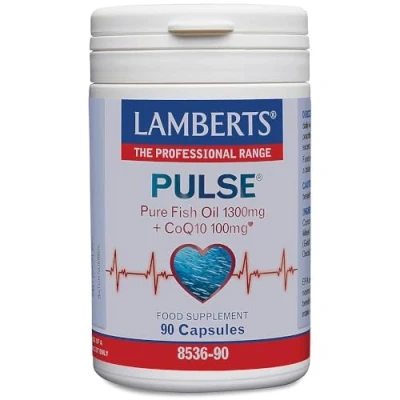 Image of Lamberts Pulse 90 Capsules Pure Fish Oil 1300mg &amp; Co Q10 100mg