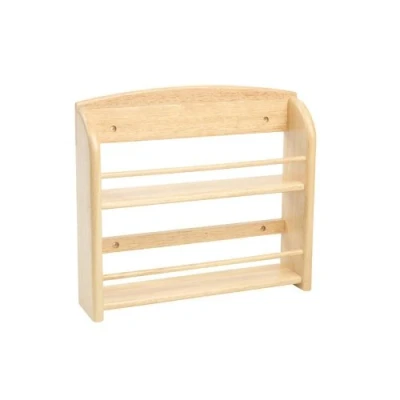 Image of T&amp;G 10396 Scimitar 12 Jar Wall Spice Rack in Hevea, 32 x 7.5 28.5 cm (Includes Fixings)