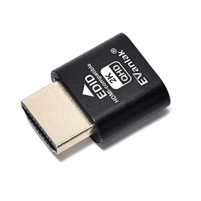 Image of EVanlak HDMI Dummy Plug Headless Ghost Display Emulator Premium Aluminum PC（Fit 1920x1080 New 3RD@60Hz） 1pack