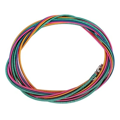 Image of Electric Bass Strings,Four Color Roundwound Guitar Strings Steel Durable Strings, String Coloured for Beginner Portable 4