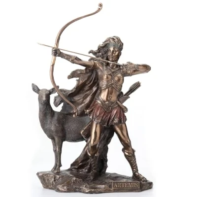 Image of Veronese Design Bronzed Artemis Goddess of Hunting and Wilderness Statue