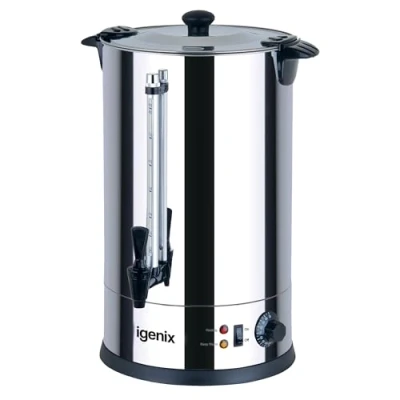 Image of Igenix IG4015 Catering Urn, Hot Water Boiler, Tea Urn for Home Brewing, Commercial or Office Use, 15 Litre, Stainless Steel