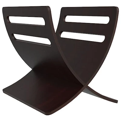 Image of vidaXL Wooden Magazine Rack Floor Standing Brown