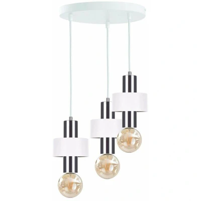 Image of Unica Cluster Pendant Ceiling Light White, Silver, 35cm, 3x E27