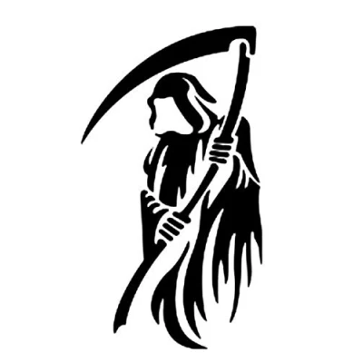 Image of PJ4U 19 x 8 CM Approx Grim Reaper Bumper Sticker Vinyl Car Decal Black
