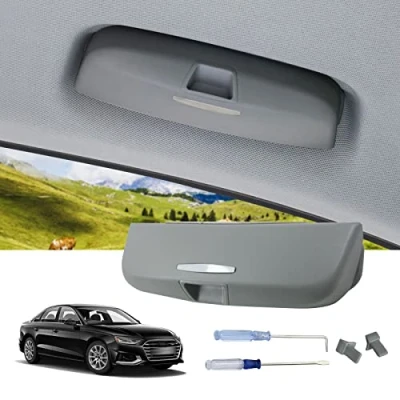 Image of LUWU Compatible with Audi A3 8V A4 B8 B9 A5 A6 C7 C8 Q3 8U Q5 Q7 S3 S4 S5 Car Glasses Holder,Sunglasses Holder,Eyeglasses Mount for Sun,Universal Storage Box Organizer (Grey)