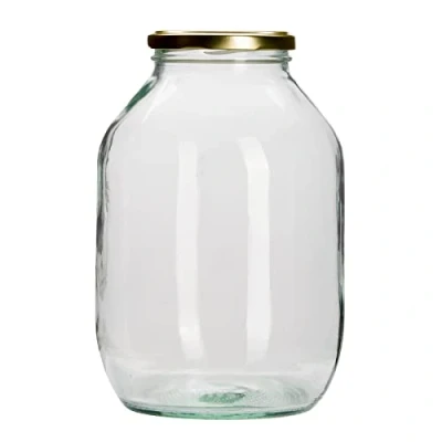 Image of Half Gallon Pickle Jar With Gold Twist Off Lid