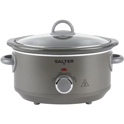 Image of Salter Cosmos 3.5 L Slow Cooker 3 Heat Settings, Dishwasher Safe Removable Ceramic Pot, Tempered Glass Lid, Family Batch Cooking, Cool Touch Handles, Keep Warm, Stews, Casseroles, 200W, EK6249