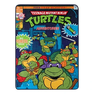 Image of Northwest Teenage Mutant Ninja Turtles Micro Raschel Throw Blanket, 46&quot; x 60&quot;, Ooze Blaster