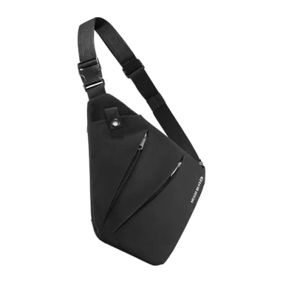 Image of Anti theft Shoulder Bag for Men Invisible under Jacket, Most Practical Chest Bag, Crossbody Sling Men, Messenger Handbag, Waist Belt James Urban Black