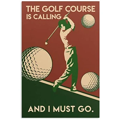 Image of TNND Golf Course Is Calling Vintage Wall Decor Metal Sign Poster 8x12 inches