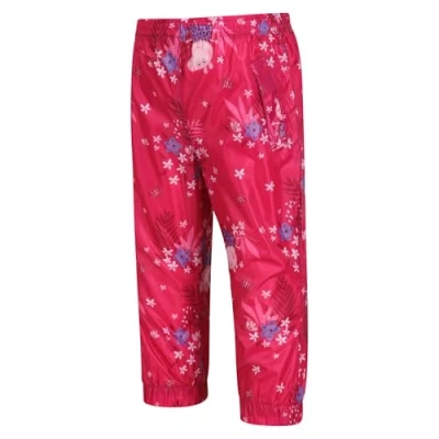 Image of Regatta Kids Peppa Waterproof Pack It Overtrousers Pink