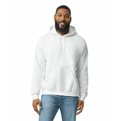 Image of GILDAN Men&#039;s Fleece Hooded Sweatshirt, Style G18500, White, S