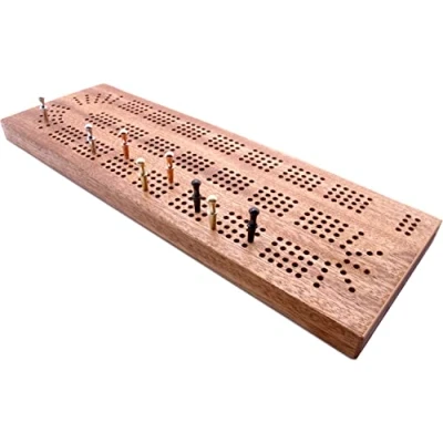 Image of 4 track British hardwood continuous cribbage board