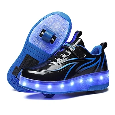 Image of Kids Trainers Roller Skates Shoes with Wheels for Girls Boys LED Strips Light Up Rollerskates Inline Cross Trainer Fashion Wheel Skateboard Hover