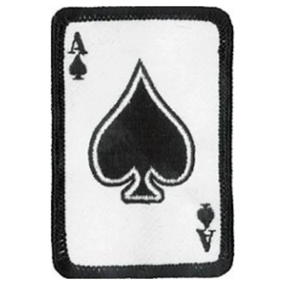 Image of Klicnow Ace of Spades Embroidered Patch 4.5cm x 7cm (1 3/4&quot; 2 3/4&quot;) approx