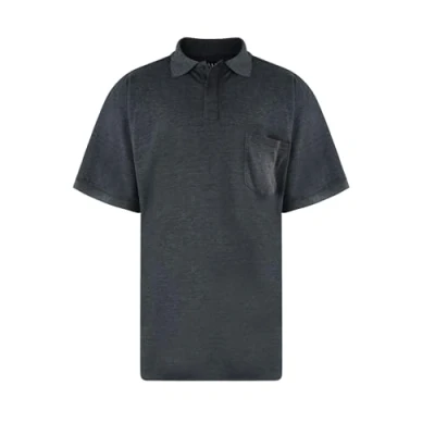 Image of KAM Mens Polo Shirts Short Sleeve Collared Neck Lightweight Sports Gym Tee Top for Big Tall Men Plus Size Charcoal XXL