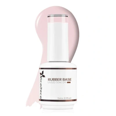 Image of Nicedeco 4 In 1 Rubber Base Gel For Nails, Hema Free Clear Sheer Color Nail Polish UV LED Soak Off, Elastic Strengthen Enhance Coat 022