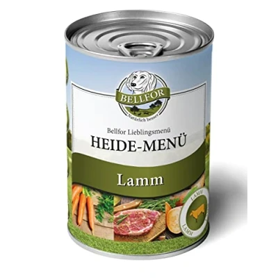 Image of Bellfor Heide Menü Heath Menu High Premium Quality Healthy Balanced Grain Free Wet Dog Food for All Breeds with Fresh Lamb Meat and Vegetables 400 g