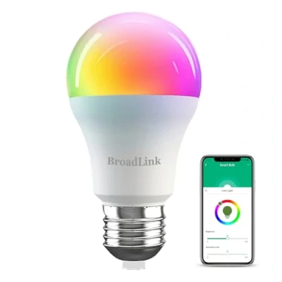 Image of Broadlink Smart Bulb, 10W RGB Dimmable 800lm Wi Fi LED Light Bulbs Color Changing E27 A60, Compatible with Alexa, Google Home, Siri and IFTTT, No Hub Required