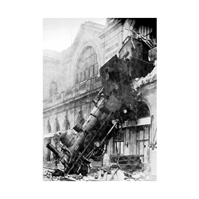 Image of Wee Blue Coo Travel Memorabilia Train Crash Montparnasse Paris Picture Wall Art Print