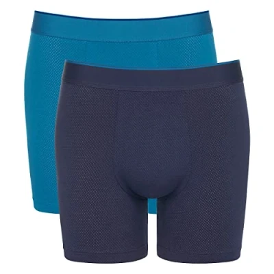 Image of Sloggi Men&#039;s EVER Airy Short C2P Briefs, BLUE DARK COMBINATION, M