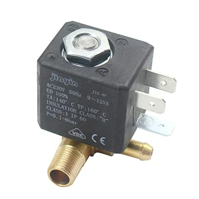 Image of JIAYIN JYZ 4P Brass 2/2 Way Normally Closed Steam Iron Air Generator Water Solenoid Valve for 230V Gas steam, G1/8&#039;&#039; Inlet, M10 x 1 Outlet